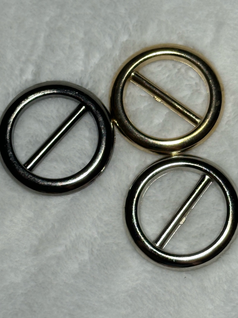 ✨ Vintage Polished Smooth Round Scarf/Shirt Clip & Slide 3-Piece Lot Set ✨